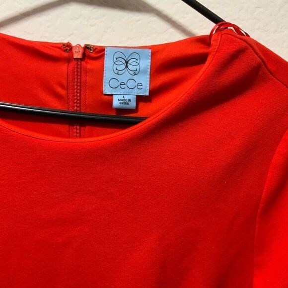 Nordstrom CeCe Orange Bell Sleeve Dress Size L - Picture 3 of 9